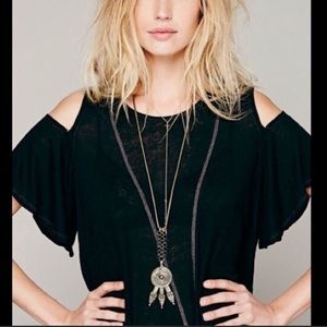 We the free by free people cold shoulder black top